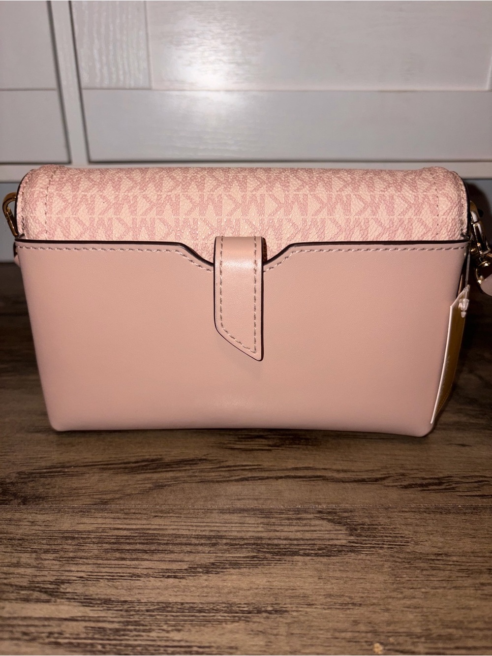 NWT Michael Kors Jet Set Logo Phone Crossbody Wallet Powder Pink - Picture 6 of 8